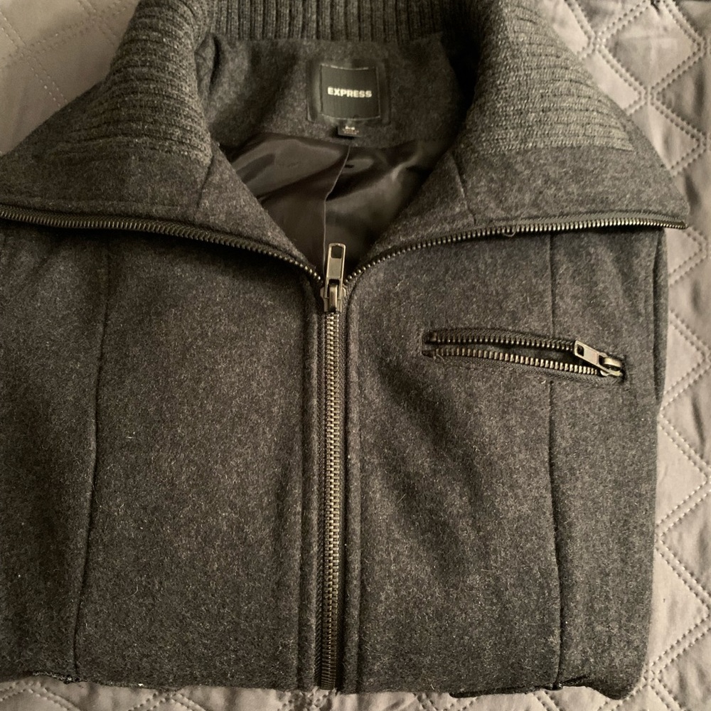 Express boy or girls wool jacket. Size XS. Gray is the color. - Picture 2 of 12